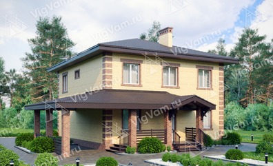 Каркасный дом с балконом V186 "Хаинес"