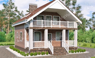 Каркасный дом 11x8 с балконом, террасой, мансардой – проект V165 "Бреа" в кредит/ипотеку