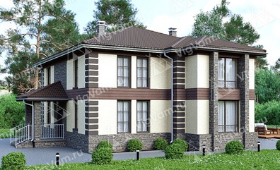 ???хэтажный дом из керамических блоков VK222 "Небраска"