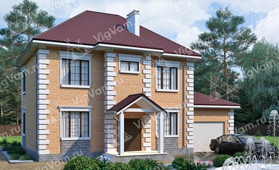 Двухэтажный дом из газобетона VG221 "Невада"