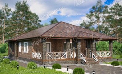 Одноэтажный дом из керамических блоков VK090 "Нью Рочелле"