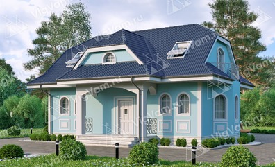 Каркасный дом с террасой V110 "Белен"
