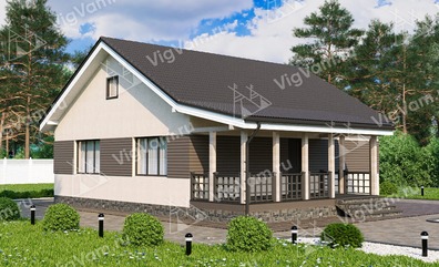 Дом из керамического блока с 3 спальнями и террасой VK075 "Хамилтон" строительство в Дубне