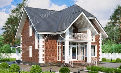 Каркасный дом с балконом V099 "Рутхерфорд"