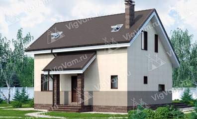 Дом из газобетона с террасой VG098 "Росвелл" строительство в Химках