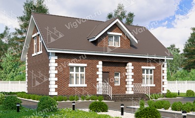 Дом из керамического блока с террасой VK097 "Гленс Фаллс"