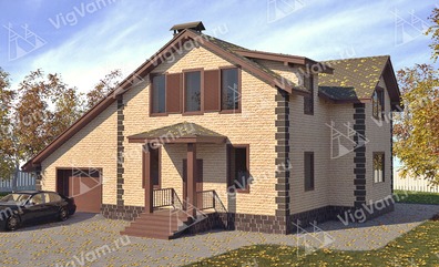 Дом из керамического блока с террасой VK125 "Глассборо"