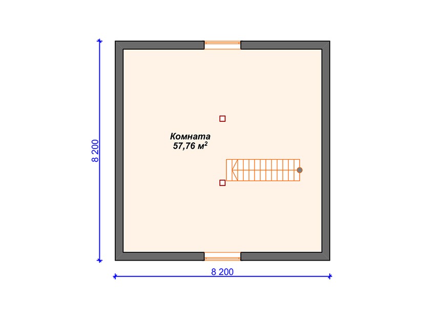 Каркасный дом 8x13 с котельной, гаражом, мансардой – проект V122 "Лакехарст" план мансардного этажа