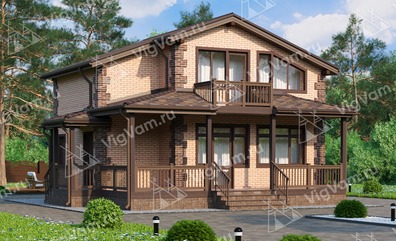 Каркасный дом с террасой V011 "Мюррей"