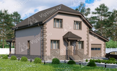 Дом из керамических блоков с мансардой VK031 "Шэридан"
