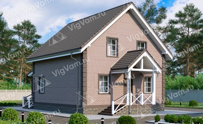 Каркасный дом 9x14 с мансардой – проект V009 "Айкен" в кредит/ипотеку