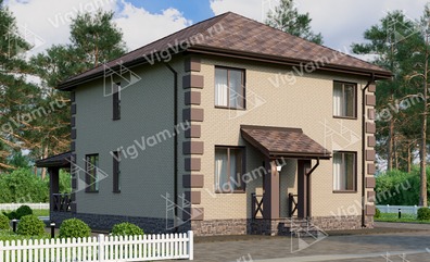Двухэтажный дом из керамических блоков VK029 "Ривертон"