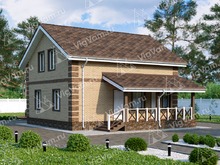 Каркасный дом с мансардой, 4 спальнями и террасой V015 "Хартсвилл"
