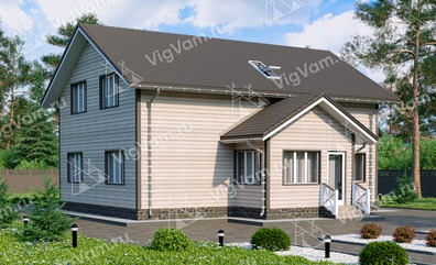 Дом из газобетона с мансардой, 4 спальнями и террасой VG025 "Ландер"