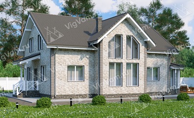 Дом из керамического блока с террасой VK021 "Ватервел"