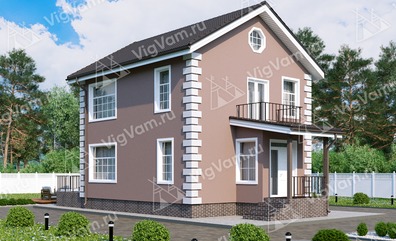 Дом из керамического блока с 3 спальнями VK045 "Геттисбург" строительство в Боброво