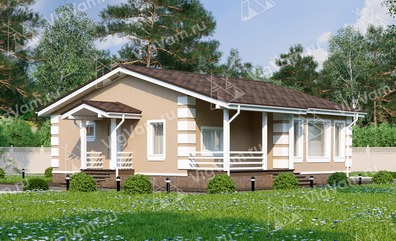 Дом из керамического блока с 3 спальнями VK065 "Занесвиль" строительство в Деденево