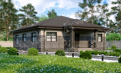 Дом из керамического блока с 3 спальнями и газовой котельной VK003 "Хинтон" строительство в Зеленоградском