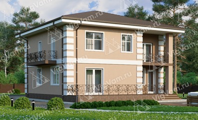Каркасный дом с балконом V002 "Моргантаун"