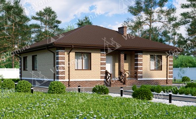 Дом из керамического блока с 3 спальнями VK007 "Филлмор" строительство в Некрасовском