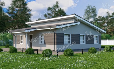 Дом из керамического блока с 3 спальнями и террасой VK051 "Росебург" строительство в Озёрах