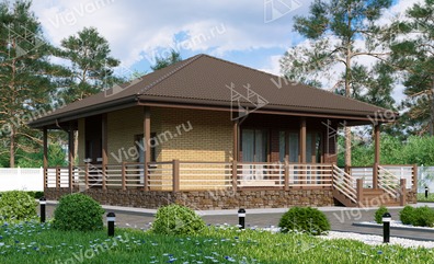 Дом из керамического блока с террасой VK036 "Баррингтон" строительство в Одинцово