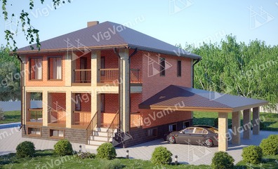 Двухэтажный дом из керамических блоков VK313 "Саймон"