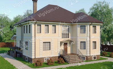Двухэтажный дом из газобетона VG359 "Милдред"