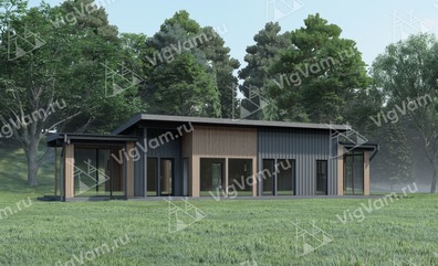 Каркасный дом 10x22 с террасой – проект V468 "Санфорд" строительство за маткапитал