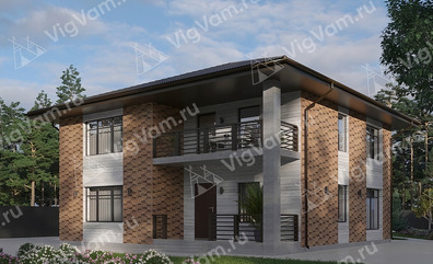 Двухэтажный дом из керамических блоков VK556 