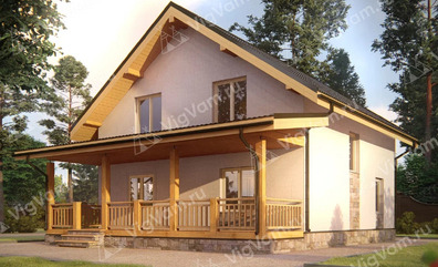 Каркасный дом с террасой V515 "Мейпл-Ридж"