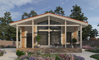 Каркасный дом 8x10 с террасой – проект V538 "Касл-Рок 3" V538 в кредит/ипотеку